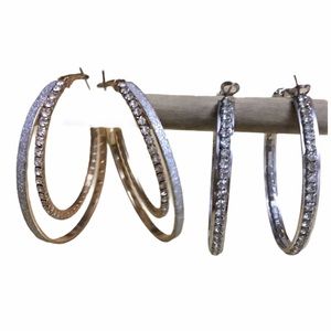 Free With Purchase 2 Pairs Of Rhinestone Earrings